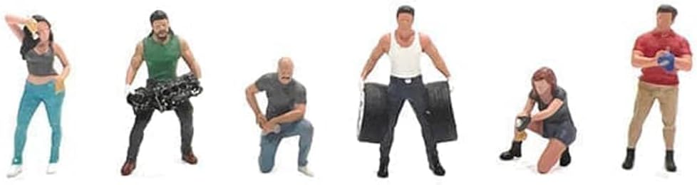 Muscle Mechanics 6 Piece Diecast Figure Set (6 Figures) Limited Edition for 1/64 Scale Models by American Diorama AD-2417MJ