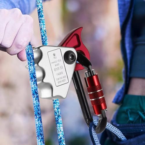 屋外用ロープグラブ、登山用落下防止ロープグラブ | 24KN クイック ロック クライミング落下防止装置付き合金ロープ グラブ |