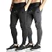 BROKIG Mens Zip Joggers Pants - Casual Gym Fitness Trousers Comfortable Tracksuit Slim Fit Bottoms Sweatpants With Pockets
