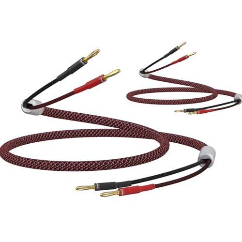 Câble de haut-parleur HiFi banane blindé anti-interférence 2m