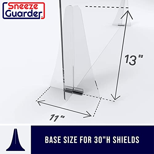 Sneezeguarder | Xl 30”H X 48”L Plexiglass Sneeze Guard For Desk Counter With Double-Side Tape Base Stabilizers | 20+ Sizes | Ships Fast | 48”L X 30”H | 48X30 #TOP4