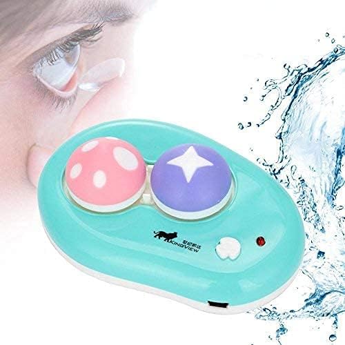 Automatic Contact Lens Washer Cleaner, Ultrasonic Cleaner Usb Charge Small & Portable Contact Lens Container Contact Lens Solution(Green)