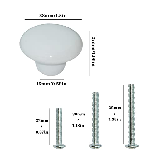 Ymaiss 14Packs White Ceramic Knobs Round Mushroom Cabinet Dresser Vintage Pulls Door Handles Drawer Knob Pull Handle Dresser Pulls Cupboard Wardrobe Drawer Knobs With Screws #TOP1