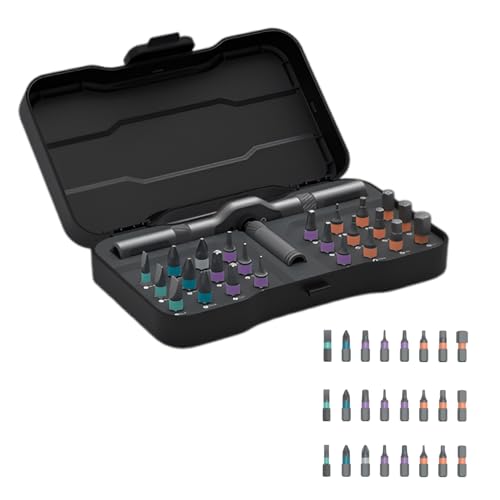 24 en 1 Tournevis Magnétique Multi-Bit Cliquet Set - Embouts en Acier Précision S2 58 Dents Cliquet 6.2° Manche Amovible en Aluminium pour la Maison, Bricolage, Vélo, Meubles & Electronique Réparation