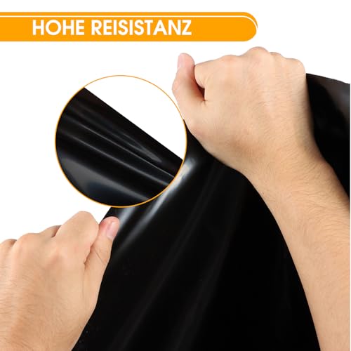 TezhiIe Teichfolie LDPE schwarz, langlebig, faltbar & reißfest Fischteichfolie, 157\x197\ Teichfolien Schwerlast für Fischteich, Wasserfall, Koi Teiche, 0,5 mm/20 Mil Dicke (4 * 5)