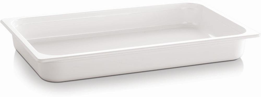 APS 83759 ECOLINE GN 1/1 pojemnik z melaminy z nacięciami na krawędzi, 53 x 32,5 x 6,5 cm 7,10 l biały