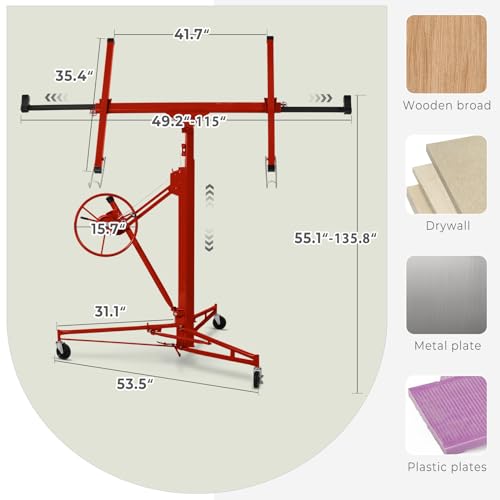 image for Lyromix Drywall Lift 11FT, Drywall Lifter Panel Jack, 150LBS Heavy Dut