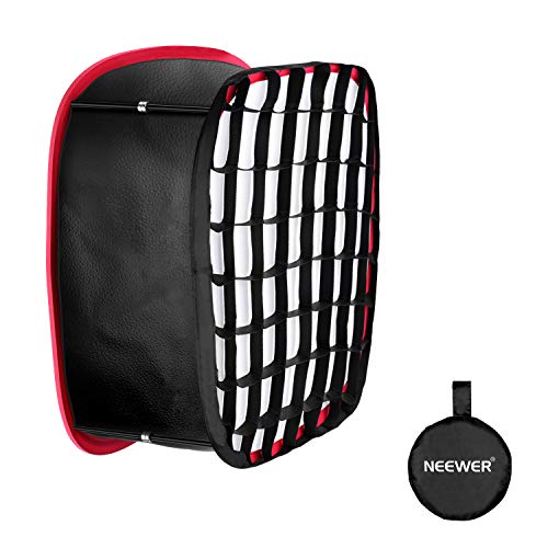 Neewer Collapsible Softbox with Strap Attachment, Grid and Carrying Bag Compatible with Neewer