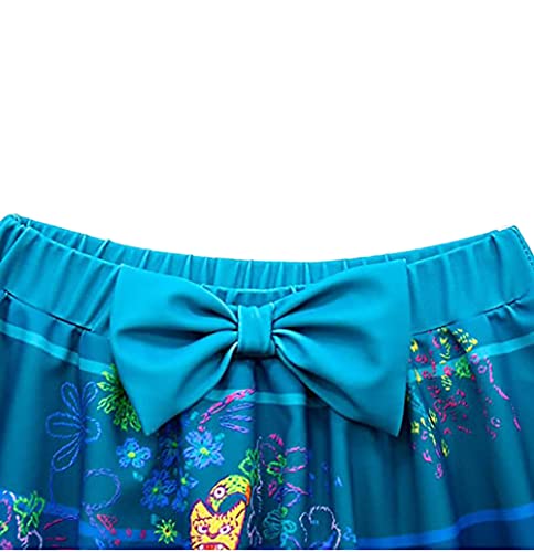 Girls 2-Piece Off Shoulder Swimwear, Mirabel Cosplay Ruffle Tankinis Dolores Pepa Princess Bathing Suit4