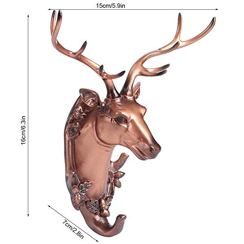 Wall Hanging Hook, Resin Animal Shape Bathroom Wall Towel Hanging Hook Coat Hat Keys Hanger Coat Hanger for Wall(Antique Copper) - Image 3