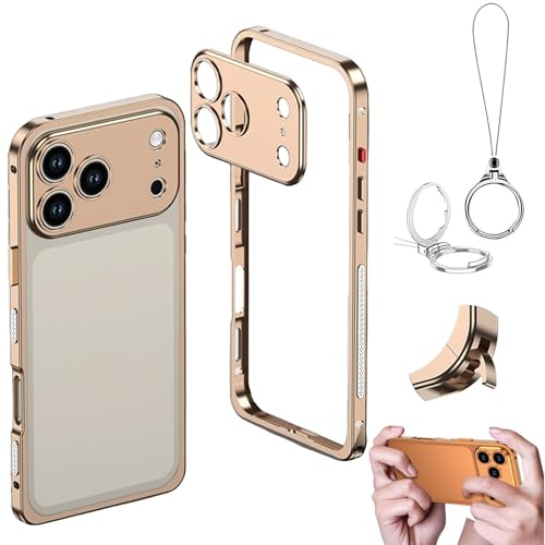 Ultra-Thin Metal Frame Heat Dissipation Case With Lens Protector For Iphone 17/16/15/14 Pro Max, Detachable Shockproof Metal Len