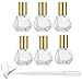 6Pcs 5ml (1/6 oz) DIY Travel Essential Oil Roller Bottle Polygonal Clear Glass Cosmetic Contaners Vials for Essential Oils Perfumes Aromatherapy, 1pc Funnel and Dropper, Roll on Bottles with Gold Cap