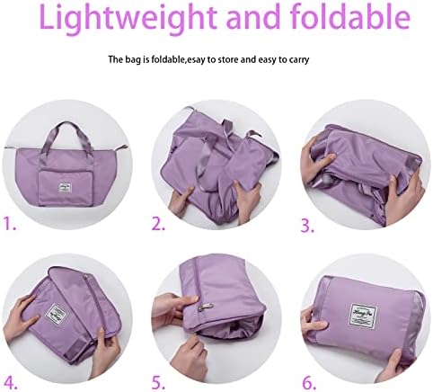 Macl Large Capacity Folding Travel Bag,Portable Travel Lightweight Waterproof Oxford Duffel Fabric Bag,Dry&Wet Separation Overnight Shoulder Bag,Carry Luggage Bag for Expandable Weekender Sports, Gym, Vacation (Red) 5 Macl Large Capacity Folding Travel Bag,Portable Travel Lightweight Waterproof Oxford Duffel Fabric Bag,Dry&Wet Separation Overnight Shoulder Bag,Carry Luggage Bag for Expandable Weekender Sports, Gym, Vacation (Red)