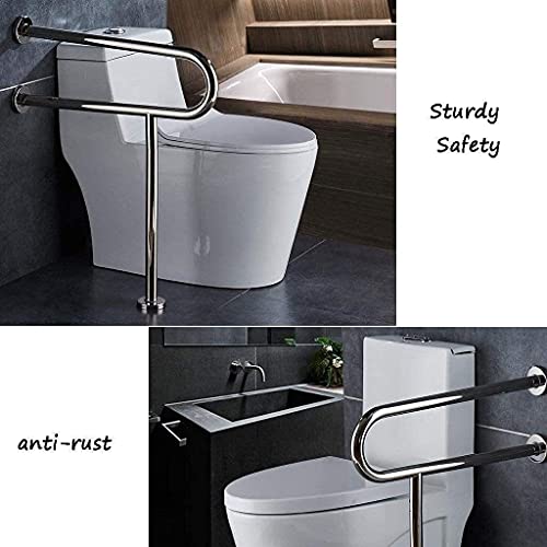 Barre de rail pour toilette Brofnie 70x70 support mural en acier pour pmr et senior