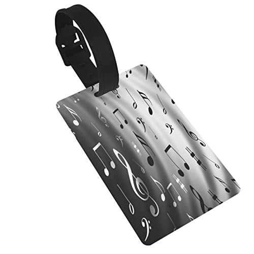 Luggage Tag Retro-Music-Notes-Black Baggage Handbag School Bag Suitcase Name Id Card Label #TOP9