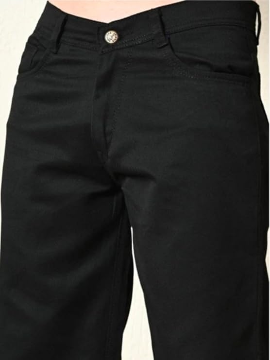 Image of Men's Black Baggy Straight Leg Jeans with Side Pockets