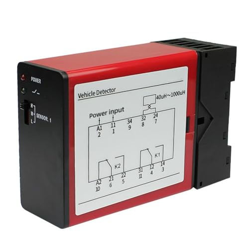 Opatiny Detector de bucle de vehículo de un solo canal con alta estabilidad para acceso a la puerta, relé de 240 V/5 A, -20 °C a +70 °C