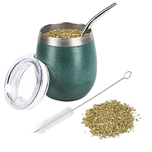 [NIEUWE] Modern Mate Kopje Beker met Bombilla Rietj | Kalebas Yerba Mate Cup Premium Set | Bio Energieke Drank Energiserende Thee-Infusie Drinken voor Sporters met Afslanken Effect | Versterkt Het Immuunsysteem