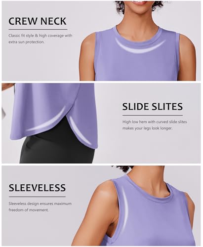 Image of PINSPARK Workout Tank Tops Woman Ice Silk UPF 50+ Athletic Yoga Shirts