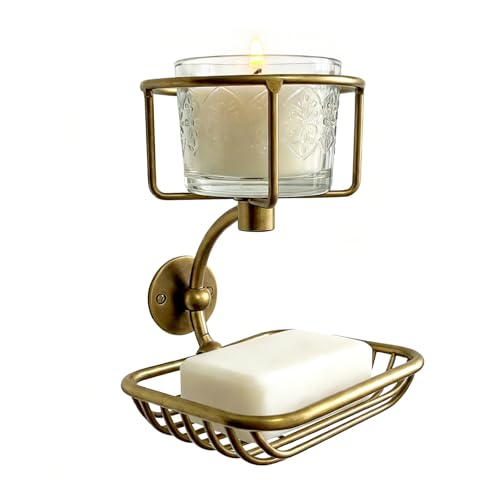 Bar Soap Holder Wall Mounted, Soap Container with Candle/Vase Holder,...