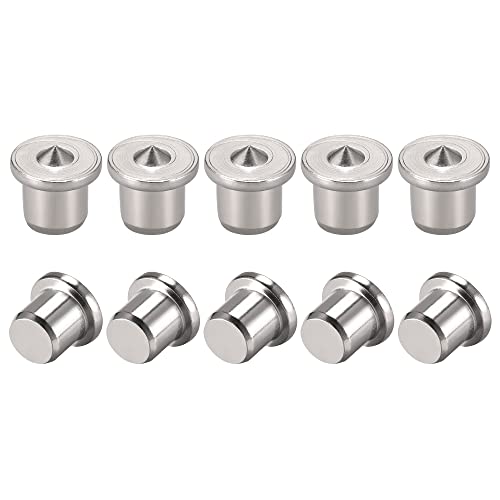 Foret central pour chevilles 10mm uxcell en acier chromé pour assemblage de meubles - Lot de 10