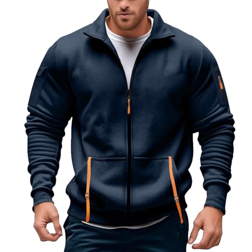 Sweat-shirt zippé sans capuche homme veste polaire entraînement