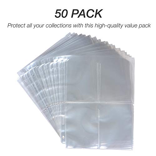 Samsill 50 Pack 4 Pocket Garden Seeds Storage Clear Sheet Protectors, Seed Organizer, Each Pocket Measures 3.5" X 5.25", Fits In Standard 3 Ring Binder #TOP1
