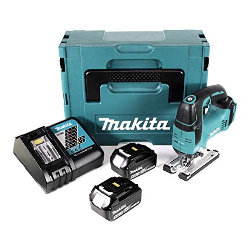 Makita DJV 182 RTJ Scie sauteuse pendulaire sans fil 18 V Brushless + 2 batteries 5,0 Ah + chargeur + Makpac
