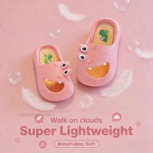 Image of Toddler Little Kids Slides Sandals Unicorn Dinosaur Bunny Beach Pool Shower Slides Anti-Skid Home Bath Slippers Cute Summer Outdoor Shoes for Girls and Boys