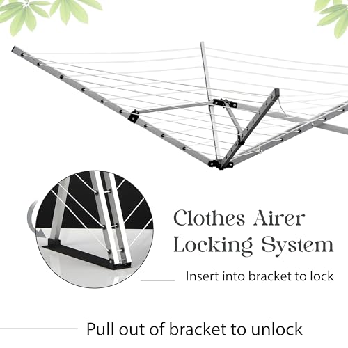 Denny International 4 & 5 Arm Rotary Airer Multi Hanger Free Standing/Wall mounted (5 Arm Wall Mounted) 26 Meter - Image 5