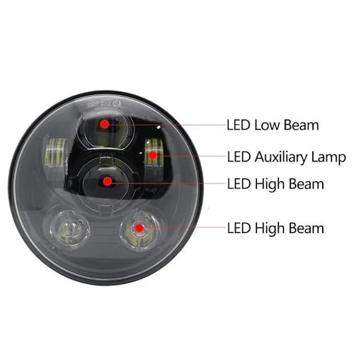Phare de moto LED robuste 5,75 pouces pour finitions Glide