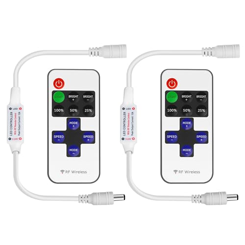 RF Mini Wireless Remote for LED Strip Lights (2-Pack)