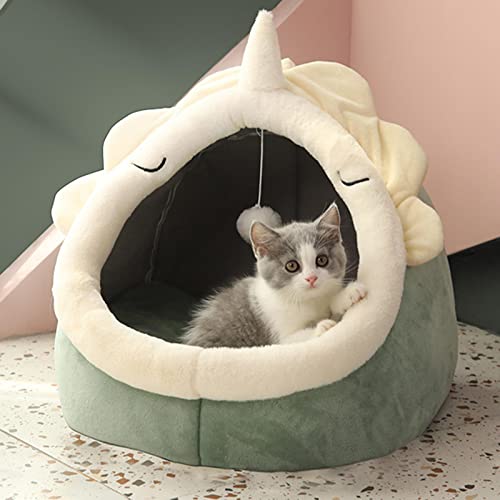 Homyl Hundebett Waschbares Nestbett Haustierhöhle Katzenhaus Innenrunde Liegeplatz Schlafkissen mit Entfernbarer Matte Komfortables Fleece Material für-5