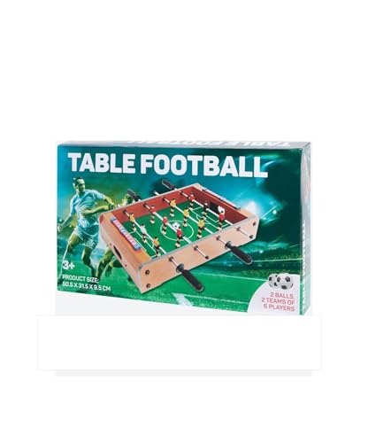 Generisch Tischfußball klein für Kinder und Erwachsene | Mini Fußballtisch mit 2 Bällen und 2 Teams | Kompaktes Tischkicker Set | 50,5x31,5x9,5
