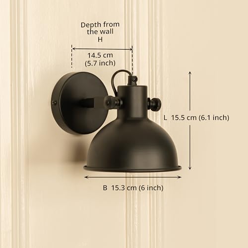 Image of Divine Trends Metal Focus Reading Wall Light With Rotation Adjustment Black Polished For Bedside, Bedroom, Living Room, Home Decoration, Hotel Wall Lamp Pack Of 1