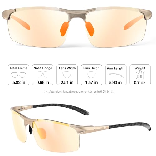Image of BIRCEN Carbon-Fiber Polarized Sunglasses for Men: 0.74 oz & UV Protection
