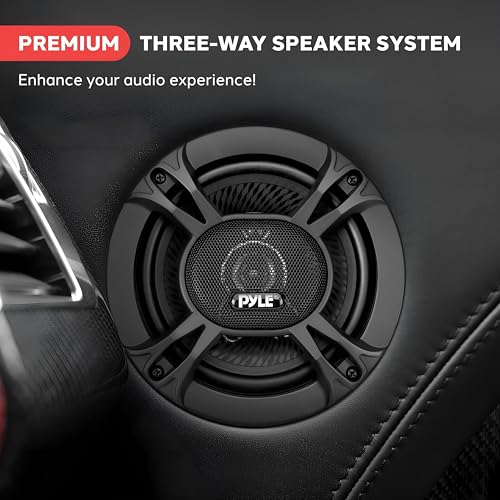 Image of Pyle 3-Way Universal Car Stereo Speakers-300W 6.5 inch Triaxial Loud Pro Audio Car Speaker Universal OEM Quick Replacement Component Speaker Vehicle Door /Side Panel Mount Compatible PL613BK (Pair), black