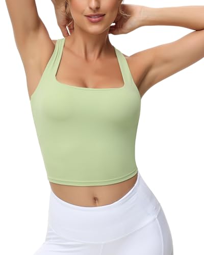 Image of romansong Strappy Yoga Sports Bras for Women Padded Criss-Cross Back Tank Tops