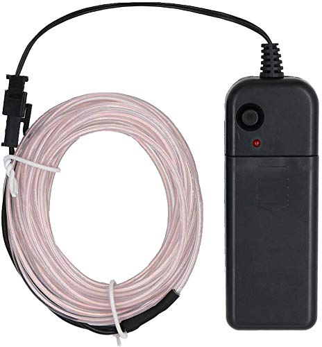 Automaze® LED Flash Flexible Portable Neon Light Glow EL Strip Wire Rope Bar for Decoration, 3 Modes, 5 Meters (White)