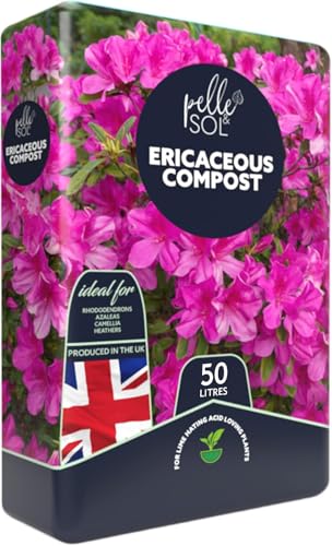 Pelle & Sol Ericaceous Plant Food | Potting Soil Peat Free Compost | Acidic Compost for Plants Rhododendrons Azalea Camellias Heathers Pieris Blueberry and Cassiope (50L)