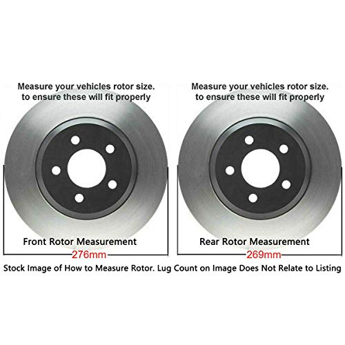 Image of Detroit Axle - Brake Kit for 2011-2015 Chevrolet Cruze 2013-2016 Sonic, | Disc Drilled & Slotted Rotors and Ceramic Brakes Pads Replacement 10.87 inch Front 10.55 inch Rear Rotors
