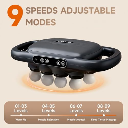 Image of 16-Head Massage Gun Set, Deep Tissue Percussion Massager, Electric Muscle Massager with 9 Adjustable Speeds, Portable for Home, Gym, Office, Travel, Black