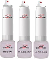 Vista 2 de ABP Kit de pintura en aerosol de capa base de retoque más capa transparente compatible con White Pearl Nativa Mitsubishi (W54)