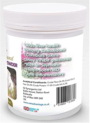 Vet's Advantage 100% Pure Stone-ground Milk Thistle Powder for Dogs - for Optimal Liver Health & Detoxification