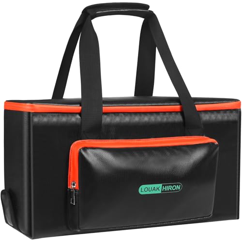 Ebike Akku Tasche Feuerfest - 8 Schichten Brandschutz Batterie Akku Aufbewahrungsbox für E-Bike, Wasserdicht Explosionsgeschützt Brandschutzbox bis 2200 °C, Lipo Safe Bag zum Lagerung Transport Laden