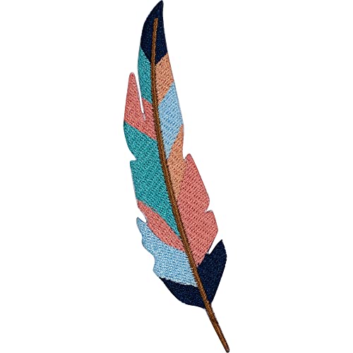 Simplicity 19320100097 Feather Iron On Applique Patch For Clothes, Backpacks, And Accessories, 1" W X 4.25" L #TOP1