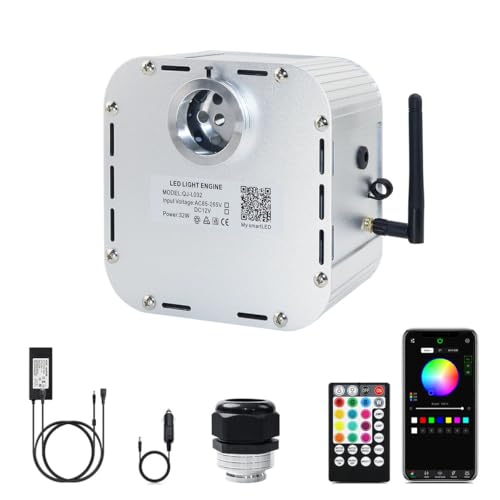 Image of AMKI High Brightness 32W Twinkle Sound Mode RGBW Light Source Engine Driver Remote /APP Control Starlight Box Motor for Fiber Optic Star Ceiling Light Kit
