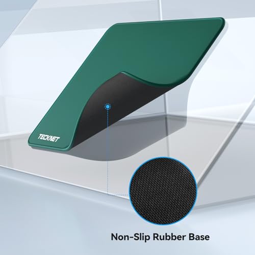 Image of TECKNET Mouse Pad with Anti-fray Stitchin, Waterproof Surface & Non-Slip Rubber Base with Stitched Edges Gaming Mouse Mat for Laptop，Compatible with Laser and Optical Mice - Dark Green