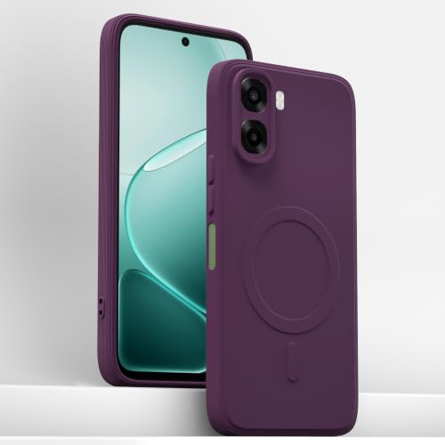 Image of Pikkme Back Cover for Oppo A6X 5G Soft Matte Silicone Mag-Safe Design (Mag-Safe Not Support) Camera Protection | Slim Fit Bumper Cover (Purple)