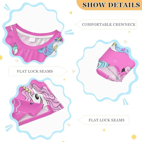 Image of CaTaKu Boys Rash Guard Long Sleeve Mermaid Animals Pandas Swim Shirt for Boys Girls Rash Guard Swimsuit UPF 50+ 5t